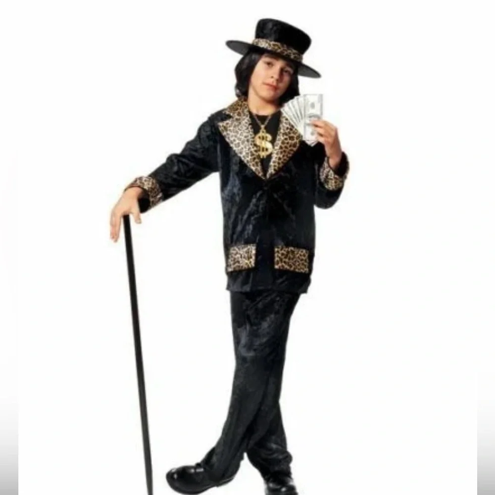 Child's Mac Daddy Costume with Leopard Accents